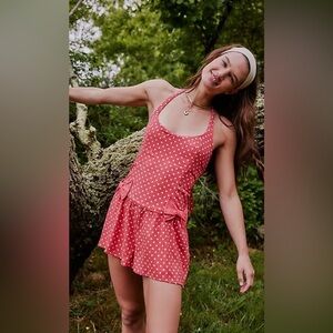 Free People High Strung Romper NWOT Size XS Coral Combo